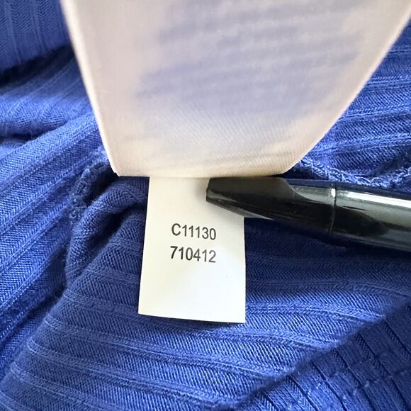 Rio & Rian Dress Size M Royal Blue Ribbed Collared Short Sleeves - Picture 4 of 9